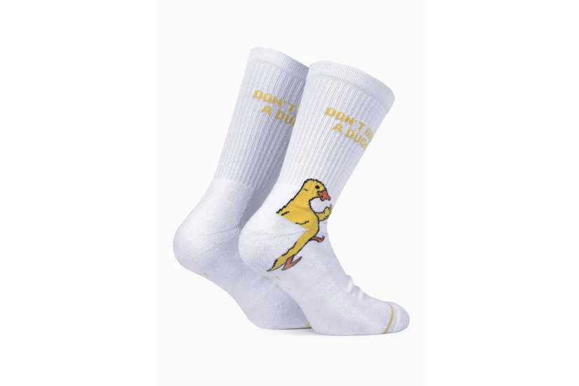Bee Unusual Dont Give A Duck Premium Κάλτσες μέχρι τη Γάμπα Λευκές, Κίτρινες 1 Ζευγάρι