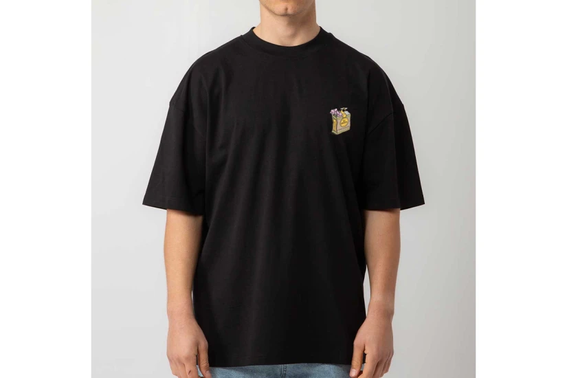 Bee Unusual High Flowers Ανδρικό Κοντομάνικο T-Shirt Μαύρο