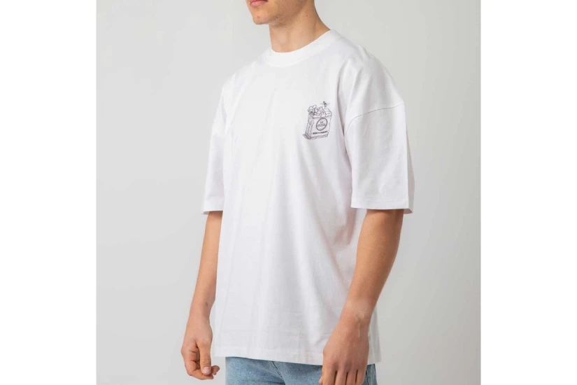 Bee Unusual High Flowers Ανδρικό Κοντομάνικο T-Shirt Λευκό