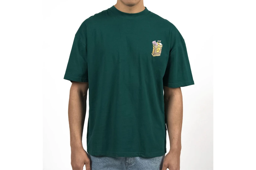 Bee Unusual High Flowers Ανδρικό Κοντομάνικο T-Shirt Πράσινο