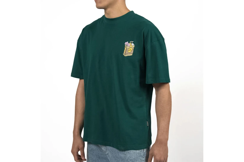 Bee Unusual High Flowers Ανδρικό Κοντομάνικο T-Shirt Πράσινο