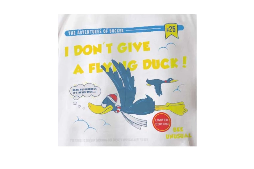 Bee Unusual Flying Duck Ανδρικό Κοντομάνικο T-Shirt Λευκό