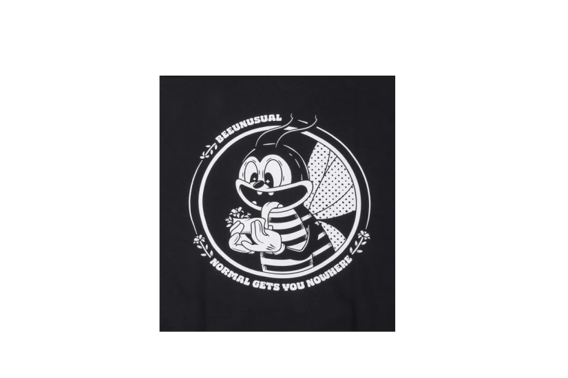 Bee Unusual High Flowers Extra Heavy Ανδρικό Hoodie Μαύρο