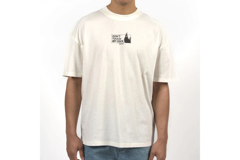 Bee Unusual Dont Touch My Cock Ανδρικό Κοντομάνικο T-Shirt Λευκό