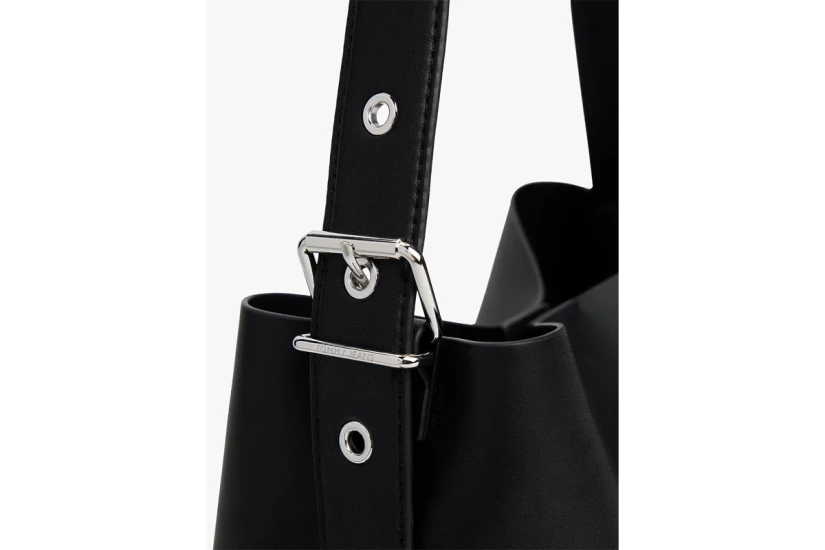 Tommy Jeans Logo Plaque Hobo Γυναικεία Τσάντα Ώμου Μαύρη