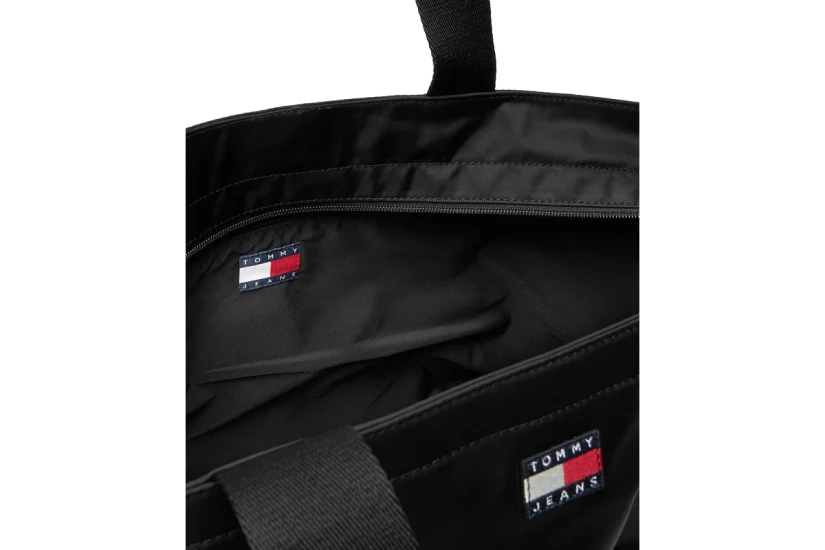 Tommy Jeans Essential Repeat Logo Γυναικεία Τσάντα Shopper Μαύρη