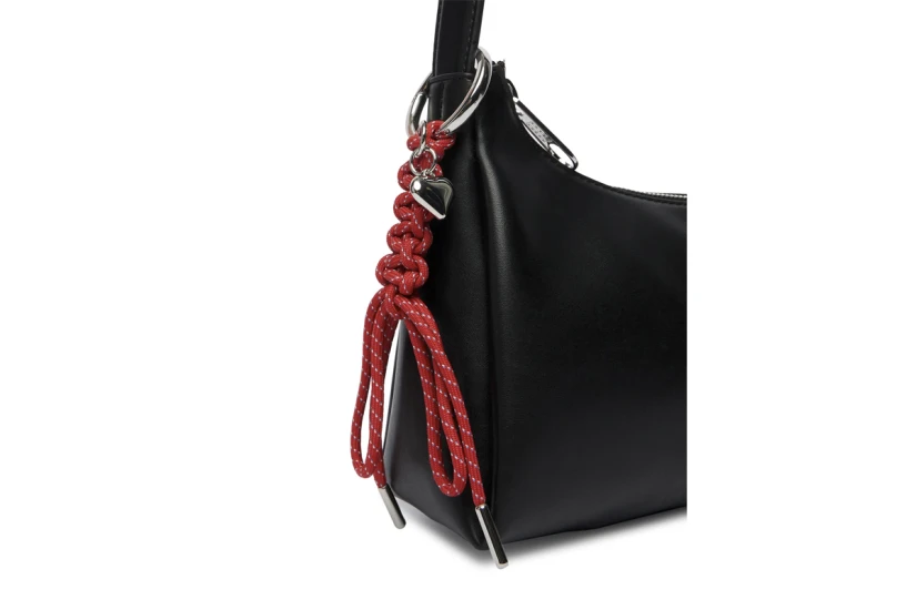 Tommy Jeans Logo Charm Τσάντα Ώμου Μαύρη 1,6L