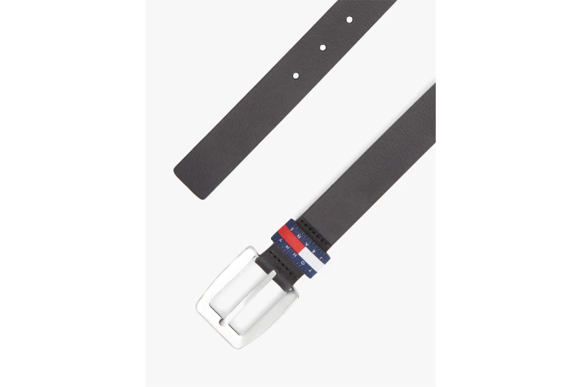 Tommy Jeans Heritage Plaque Buckle Leather Γυναικεία Casual Ζώνη Μαύρη