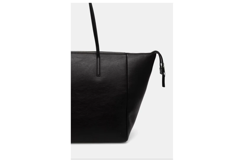 Tommy Jeans Bold Γυναικεία Τσάντα Tote Μαύρη, Ασημί