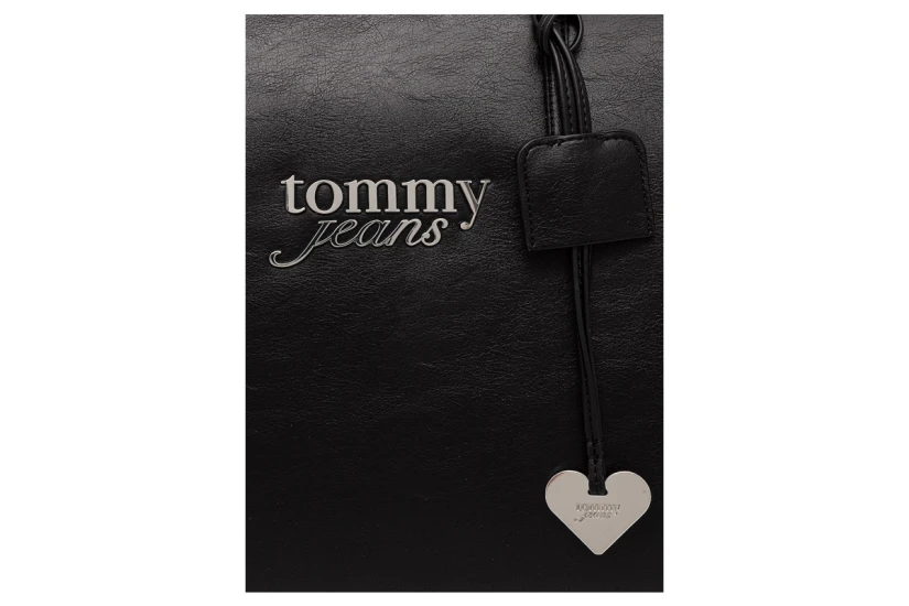 Tommy Jeans Bold Γυναικεία Τσάντα Tote Μαύρη, Ασημί