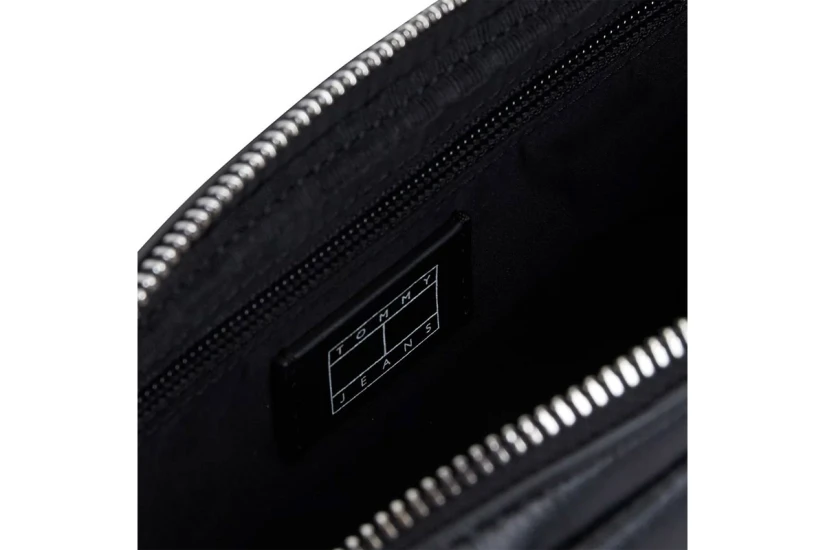 Tommy Jeans Bold Γυναικεία Τσάντα Ώμου Μαύρη, Ασημί