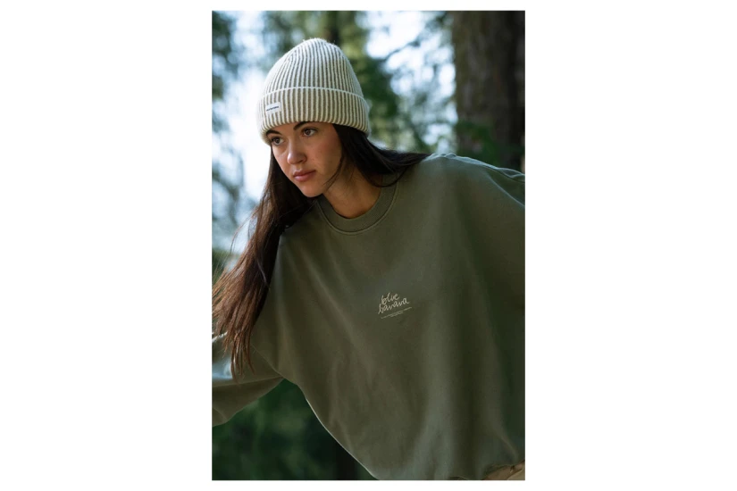 Blue Banana Rib Unisex Χειμερινό Σκουφάκι Λαδί