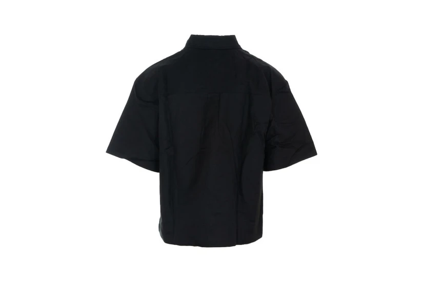 Karl Lagerfeld Linen Blend Ανδρικό Κοντομάνικο Πουκάμισο Μαύρο