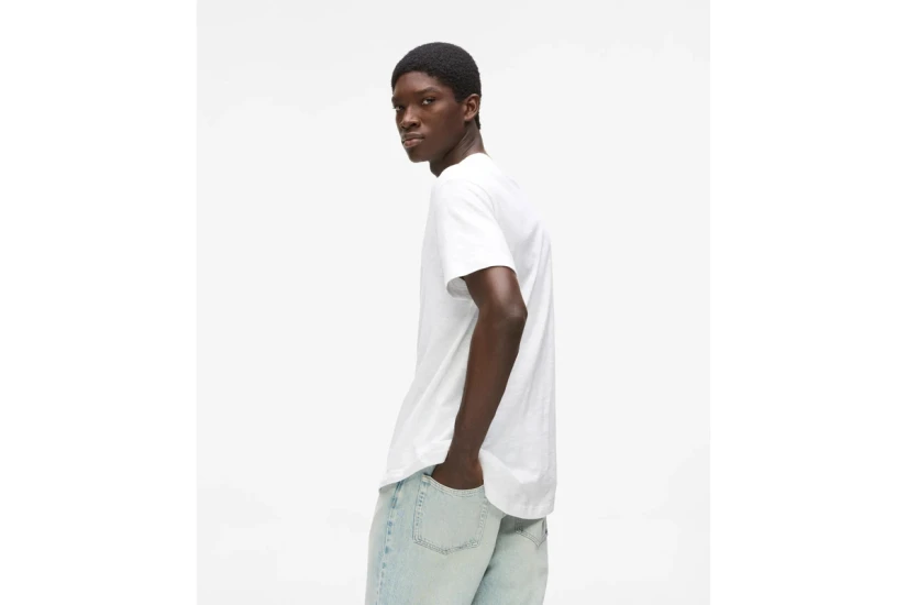 Karl Lagerfeld Curved Hem Ανδρικό Κοντομάνικο T-Shirt Λευκό