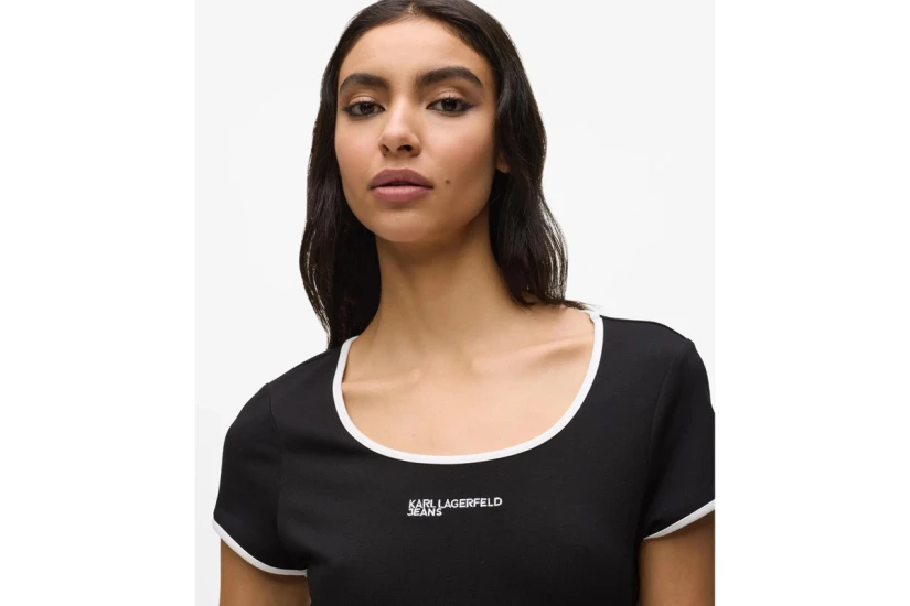 Karl Lagerfeld Fitted Γυναικείο Mini Φόρεμα Μαύρο