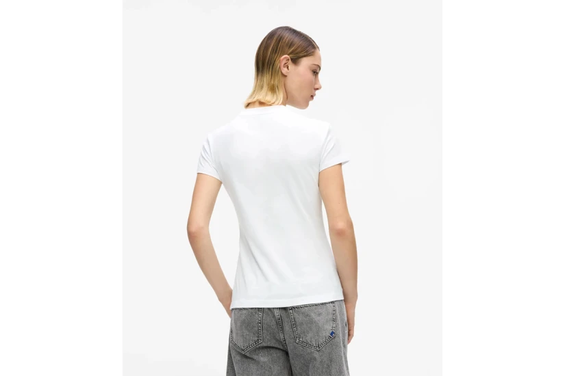 Karl Lagerfeld Slim K logo Γυναικείο Κοντομάνικο T-Shirt Λευκό