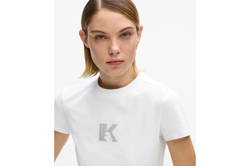 Karl Lagerfeld Slim K logo Γυναικείο Κοντομάνικο T-Shirt Λευκό