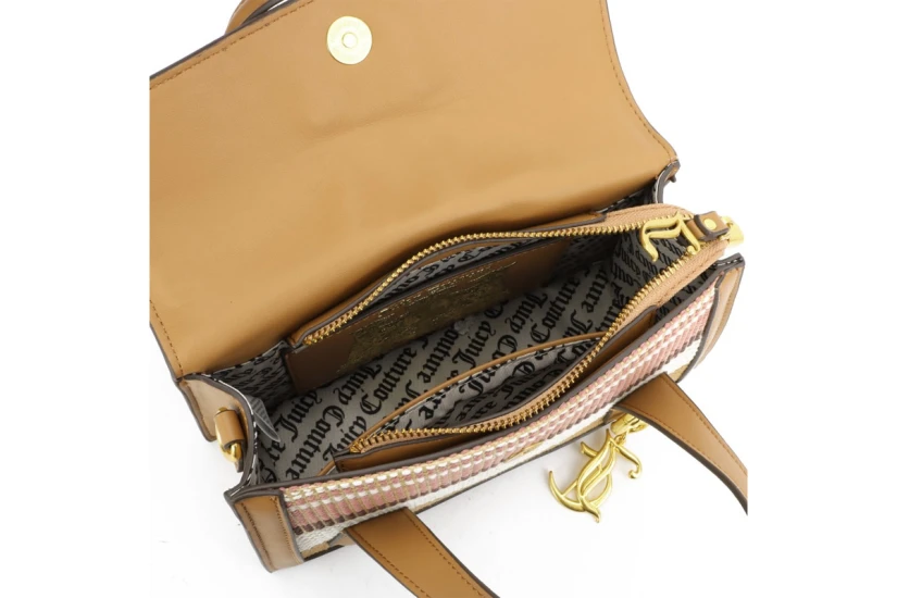 Juicy Couture Lily Straw Small Γυναικεία Τσάντα Ώμου - Χειρός Κάμελ, Μπεζ
