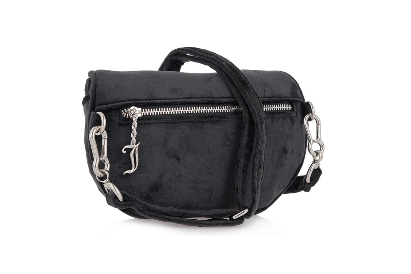 Juicy Couture Kimberly Τσαντάκι Μέσης Μαύρο, Ασημί