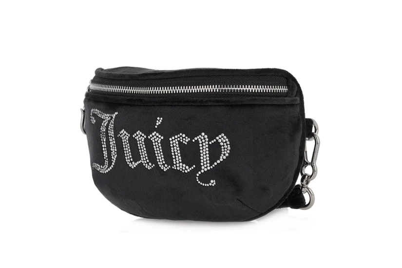 Juicy Couture Kimberly Τσαντάκι Μέσης Μαύρο, Ασημί