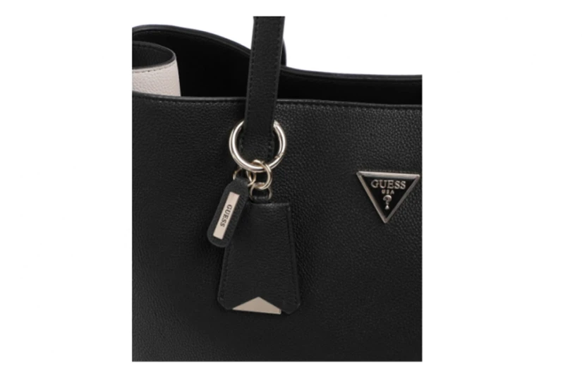 Guess Meridian Triangle Logo Τσάντα Shopper Μαύρη