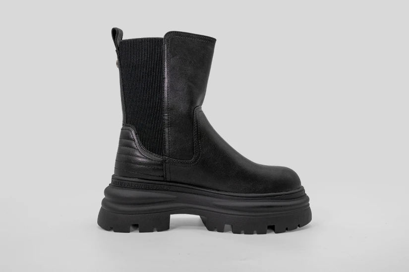 Buffalo Dione Chelsea Mid Μποτάκια Μαύρα