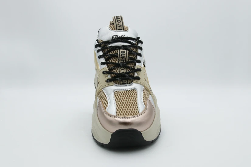 Buffalo Yuno One Γυναικεία Sneakers Μπεζ, Χρυσά, Ασημί, Μπρονζέ