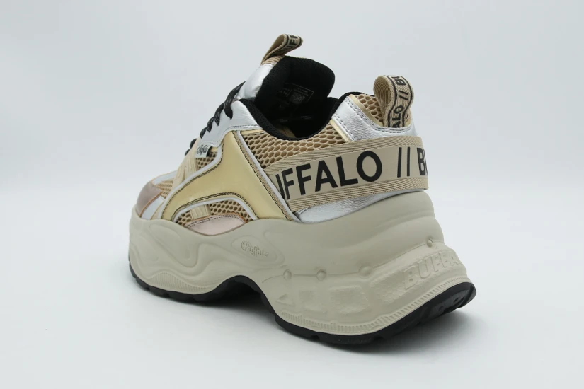Buffalo Yuno One Γυναικεία Sneakers Μπεζ, Χρυσά, Ασημί, Μπρονζέ