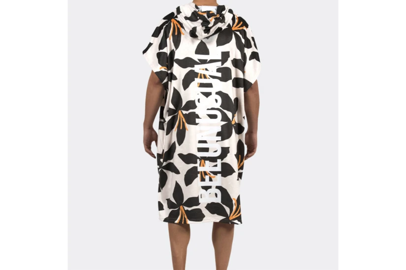 Bee Unusual Dark Lilly Changing Unisex Πόντσο Εκρού, Μαύρο, Πορτοκαλί