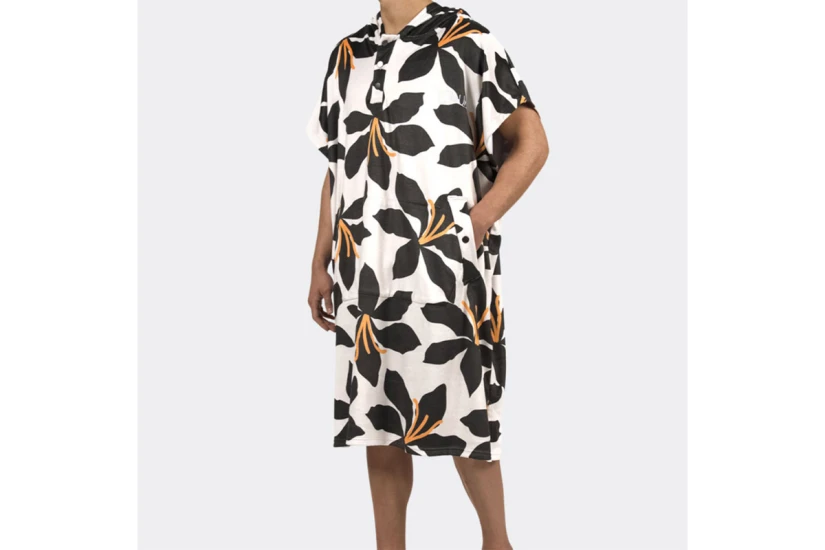 Bee Unusual Dark Lilly Changing Unisex Πόντσο Εκρού, Μαύρο, Πορτοκαλί