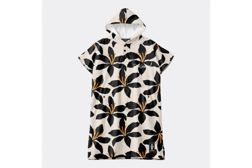 Bee Unusual Dark Lilly Changing Unisex Πόντσο Εκρού, Μαύρο, Πορτοκαλί