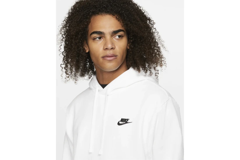 Nike Sportswear Club Fleece Ανδρικό Φούτερ Με Κουκούλα Λευκό
