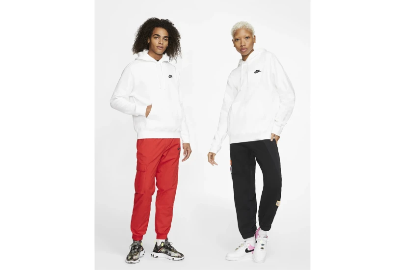 Nike Sportswear Club Fleece Ανδρικό Φούτερ Με Κουκούλα Λευκό