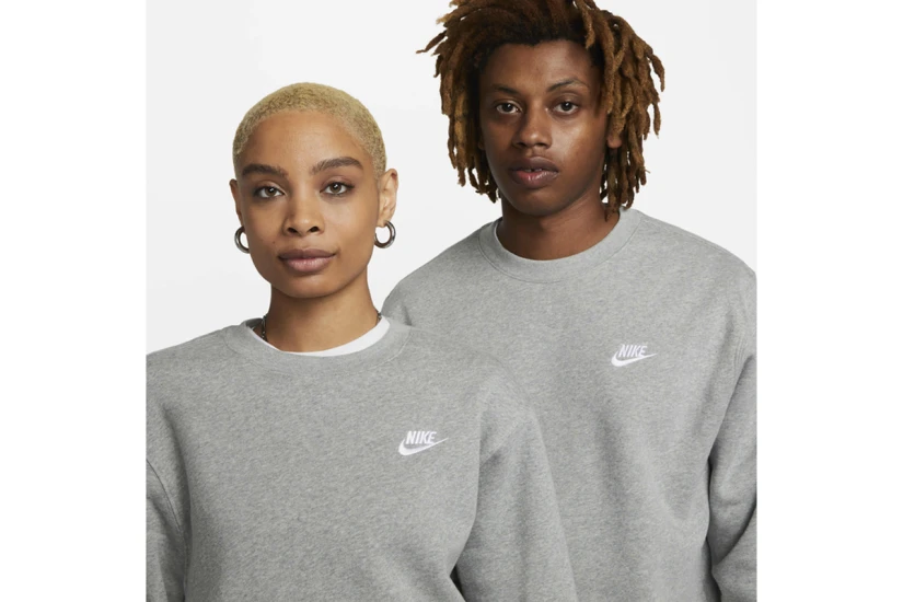 Nike Sportswear Club Fleece Ανδρική Μακρυμάνικη Μπλούζα Γκρι