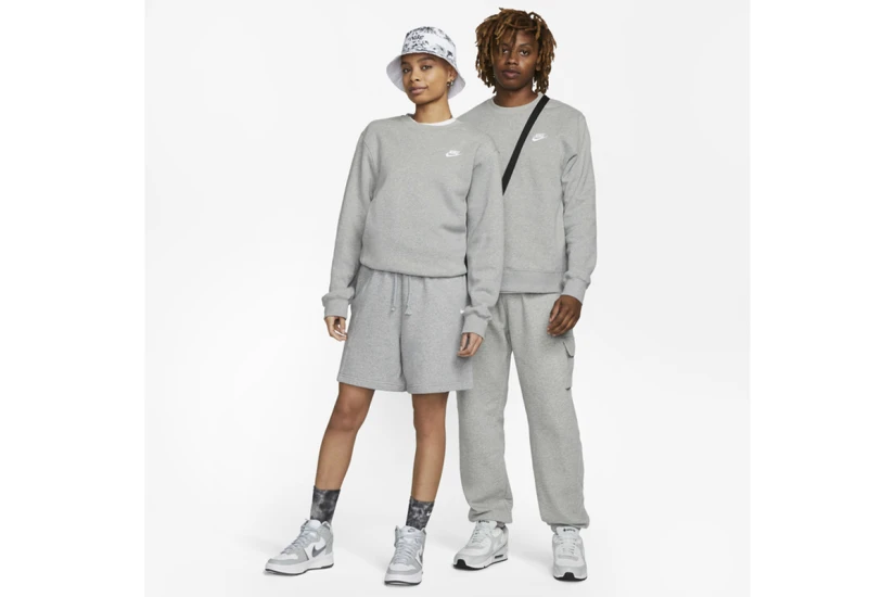 Nike Sportswear Club Fleece Ανδρική Μακρυμάνικη Μπλούζα Γκρι