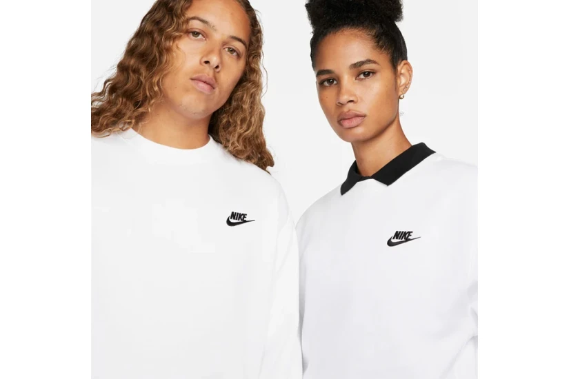 Nike Sportswear Club Fleece Ανδρική Μακρυμάνικη Μπλούζα Λευκή