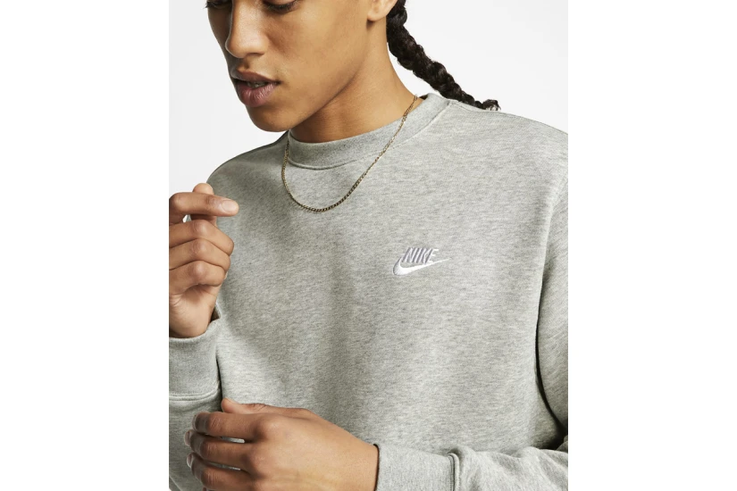 Nike Sportswear Club Ανδρικό Φούτερ με Λαιμόκοψη Γκρι