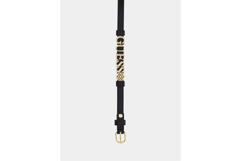 Guess Logo Γυναικεία Casual Ζώνη Μαύρη
