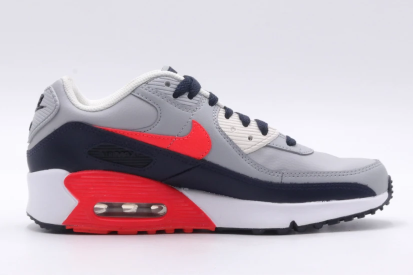 Nike Air Max 90 LTR Παιδικά Sneakers Γκρι, Κόκκινα, Λευκά