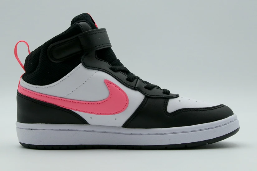 Nike Court Borough Mid 2 Παιδικά Sneakers Μαύρα, Ροζ, Λευκά