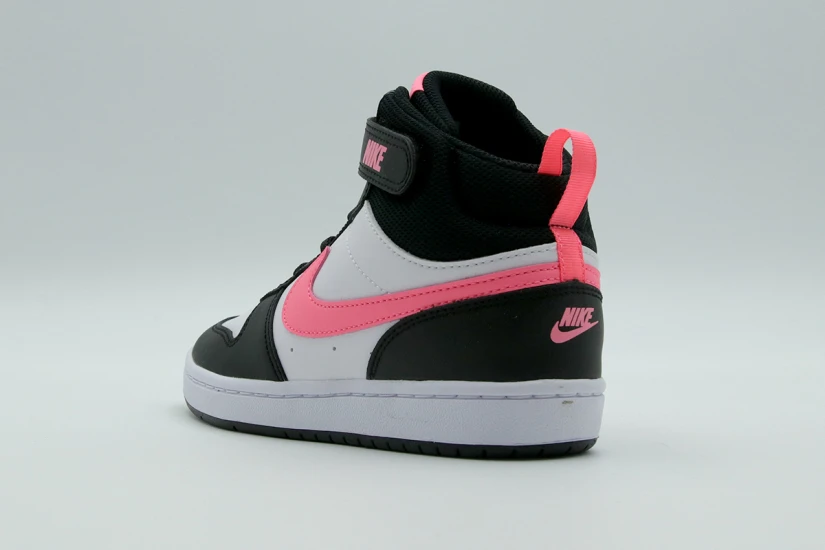 Nike Court Borough Mid 2 Παιδικά Sneakers Μαύρα, Ροζ, Λευκά