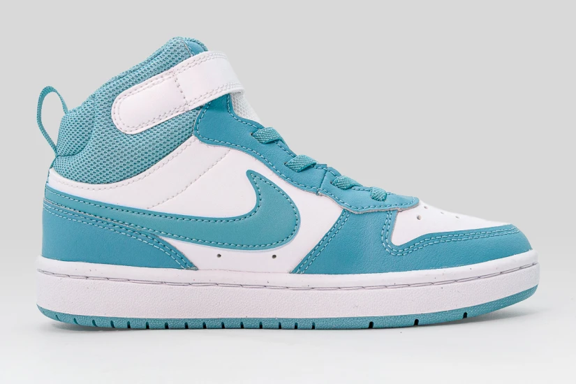 Nike Court Borough Mid 2 Παιδικά Sneakers Λευκά, Πετρόλ