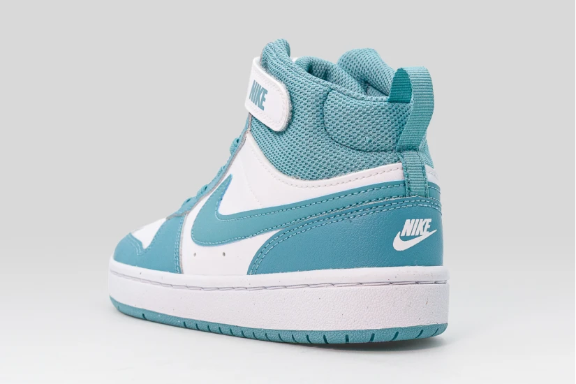 Nike Court Borough Mid 2 Παιδικά Sneakers Λευκά, Πετρόλ