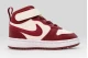 Nike Court Borough Mid 2 Βρεφικά Sneakers Μπορντό, Εκρού, Λευκά