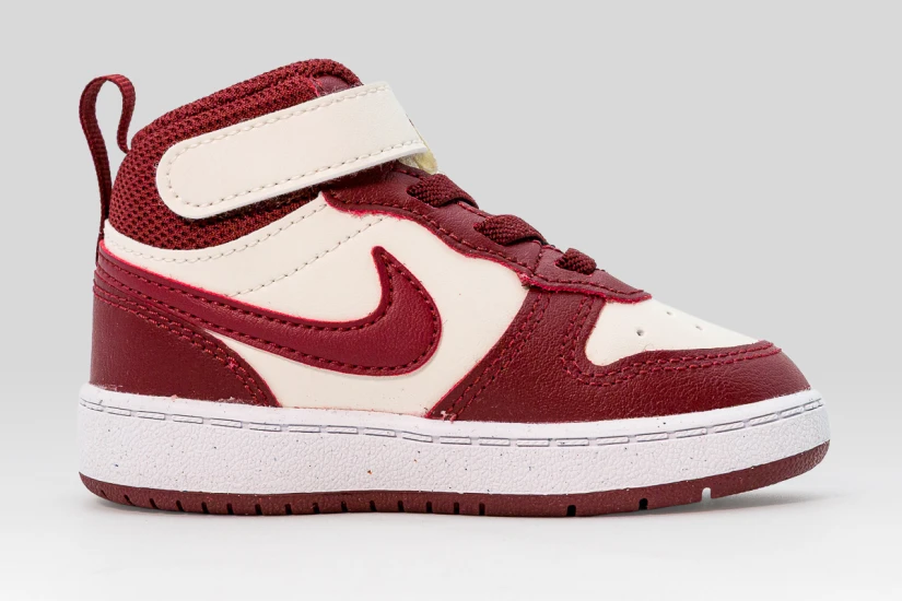 Nike Court Borough Mid 2 Βρεφικά Sneakers Μπορντό, Εκρού, Λευκά