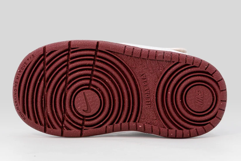 Nike Court Borough Mid 2 Βρεφικά Sneakers Μπορντό, Εκρού, Λευκά