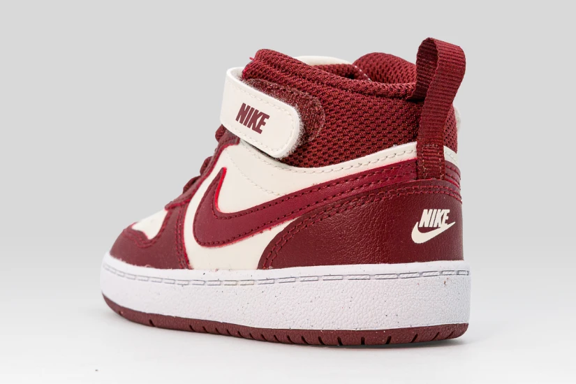 Nike Court Borough Mid 2 Βρεφικά Sneakers Μπορντό, Εκρού, Λευκά