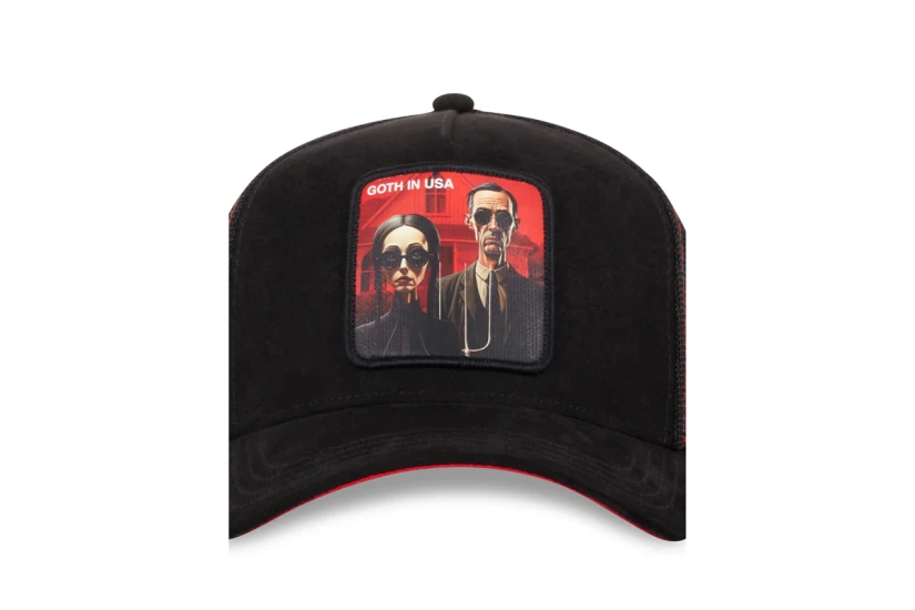Capslab Goth In America Trucker Καπέλο Snapback Μαύρο, Κόκκινο