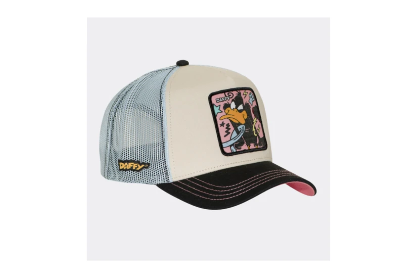 Capslab Looney Tunes Daffy Duck Truker Καπέλο Snapback Εκρού, Γαλάζιο, Μαύρο, Ροζ