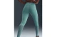 Nike Dri-FIT Pro Mid-Rise Mesh-Panelled Γυναικείο Μακρύ Κολάν Τυρκουάζ, Λευκό